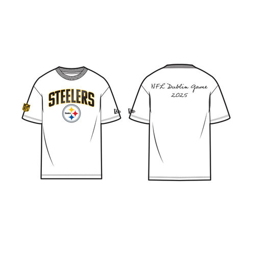 New Era Cap Pittsburgh Steelers NFL International Series Games White Oversized T-Shirt XS