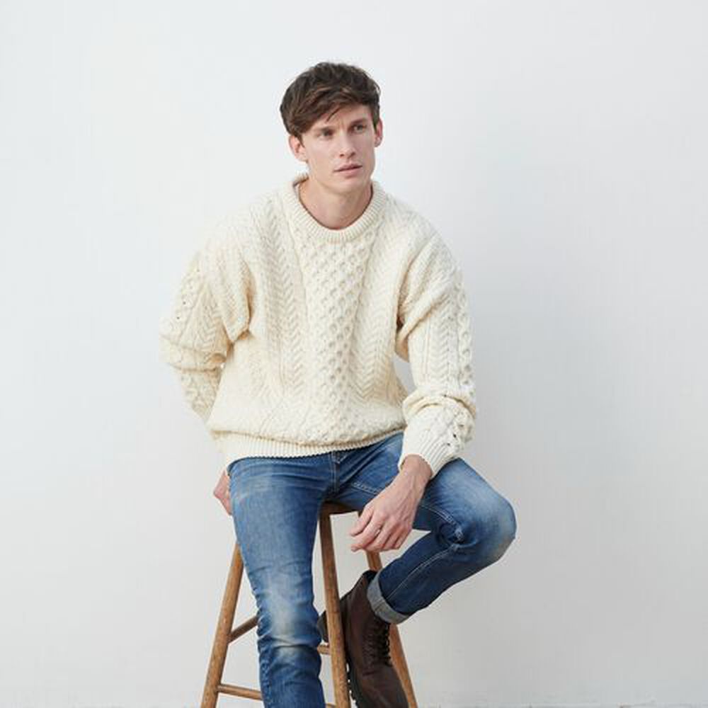 Traditional Aran Sweater White XS Airport Duty Free Shopping