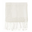 Patrick Francis White Wool Blend Pashmina with Celtic Design 