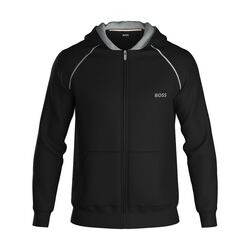Boss Stretch-cotton jacket with embroidered logo Black
