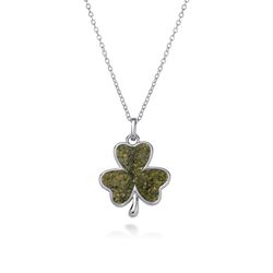 Trinity Marble Shamrock Pendant Necklace