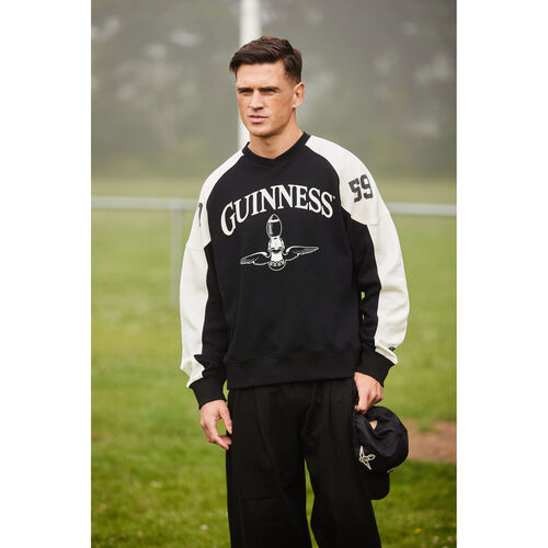 Guinness Black & Cream Rugby Sweatshirt XS