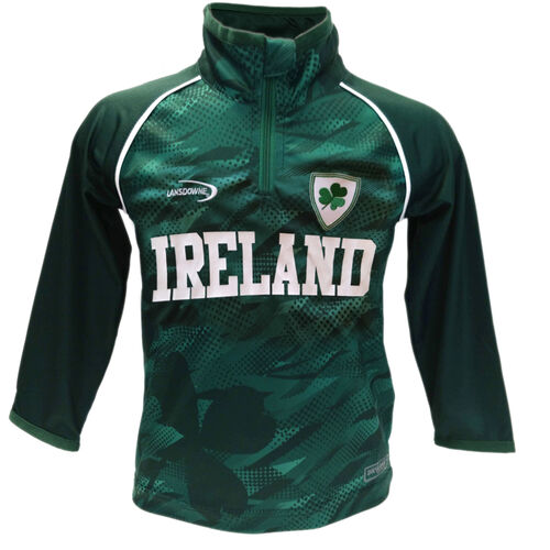 Irish Memories Kids Bottle Green Sublimated Performance 1/4 Zip Top 1-2 Years