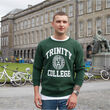 Trinity Bottle Green & White Trinity College Crest Sweatshirt   L