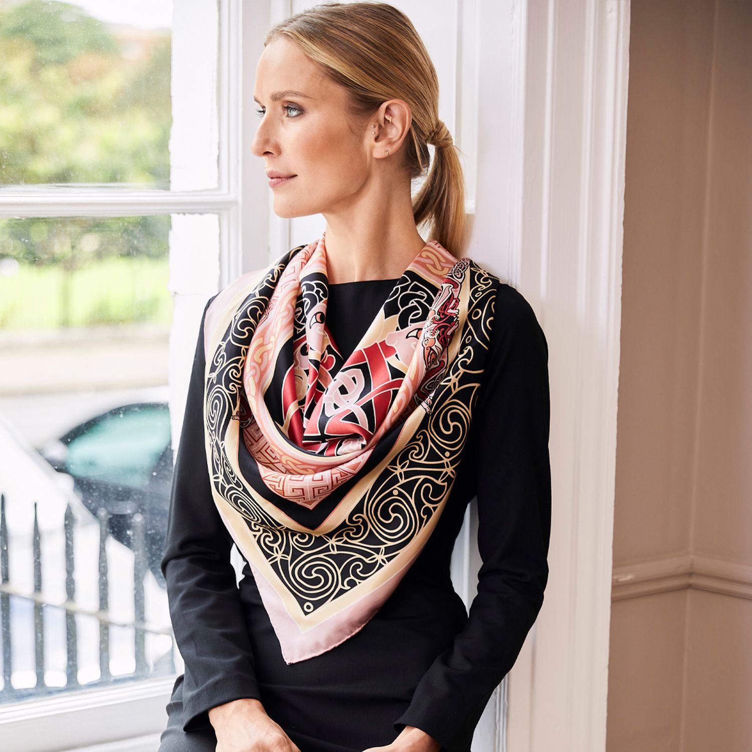 Light pink silk scarf store