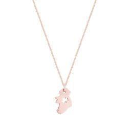 Trinity Ireland Map Shamrock Pendant