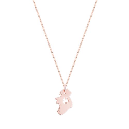 Trinity Ireland Map Shamrock Pendant