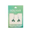 Solvar Rhodium Crystal Shamrock Drop Earrings