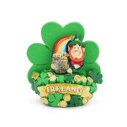 Irish Memories Leprechaun & Rainbow Resin Magnet