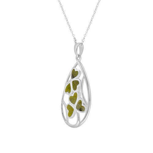 The Connemara Inlaid Pendant On Silver Chain 4cm L x 2cm W