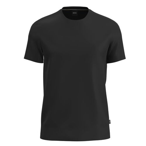 Boss Relaxed-fit T-shirt in stretch cotton with logo print Black
