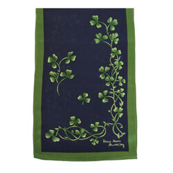 Patrick Francis Navy Shamrock Design Silk Scarf