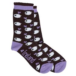 Fashion Flo Womens Purple Sheep Print Socks Purple