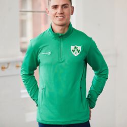 Traditional Craft Adults Shamrock Crest 1/4 Zip Top XS