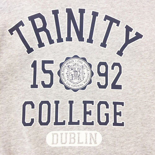 Trinity Grey Marl And Navy Trinity College 1592 Hoody  XS