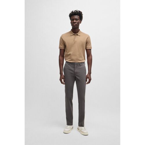 Boss Pallas Regular-fit polo shirt in cotton Beige