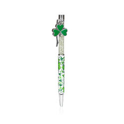 Souvenir Shamrock Crystal Pen With Charm