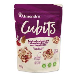  El Almendro White chocolate cubes with almonds and raspberries100g
