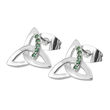 Trinity Trinity Silver Earrings Green Stones