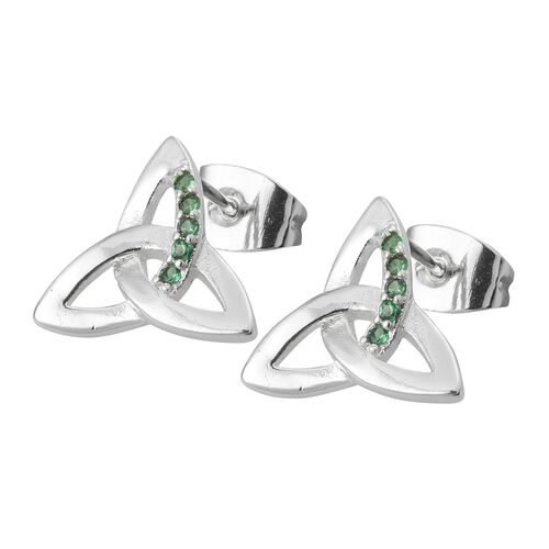 Trinity Trinity Silver Earrings Green Stones