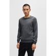 Boss Slim-fit sweater in virgin wool with crew neckline Grey