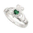 Solvar Sterling Crystal Heart Claddagh Ring 10