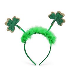 St Patrick Gold & Shamrock Bopper Headband