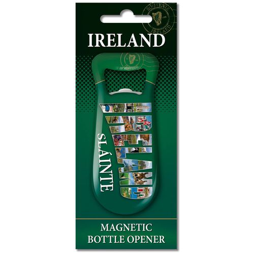 Picture Press Ireland in Text Bottle Opener Fridge Magnet