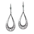 JMH Sterling Silver Long drop Celtic Earrings Leverback fittings