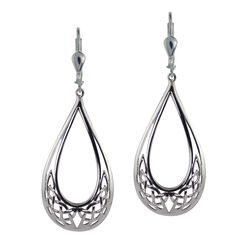 JMH Sterling Silver Long drop Celtic Earrings Leverback fittings