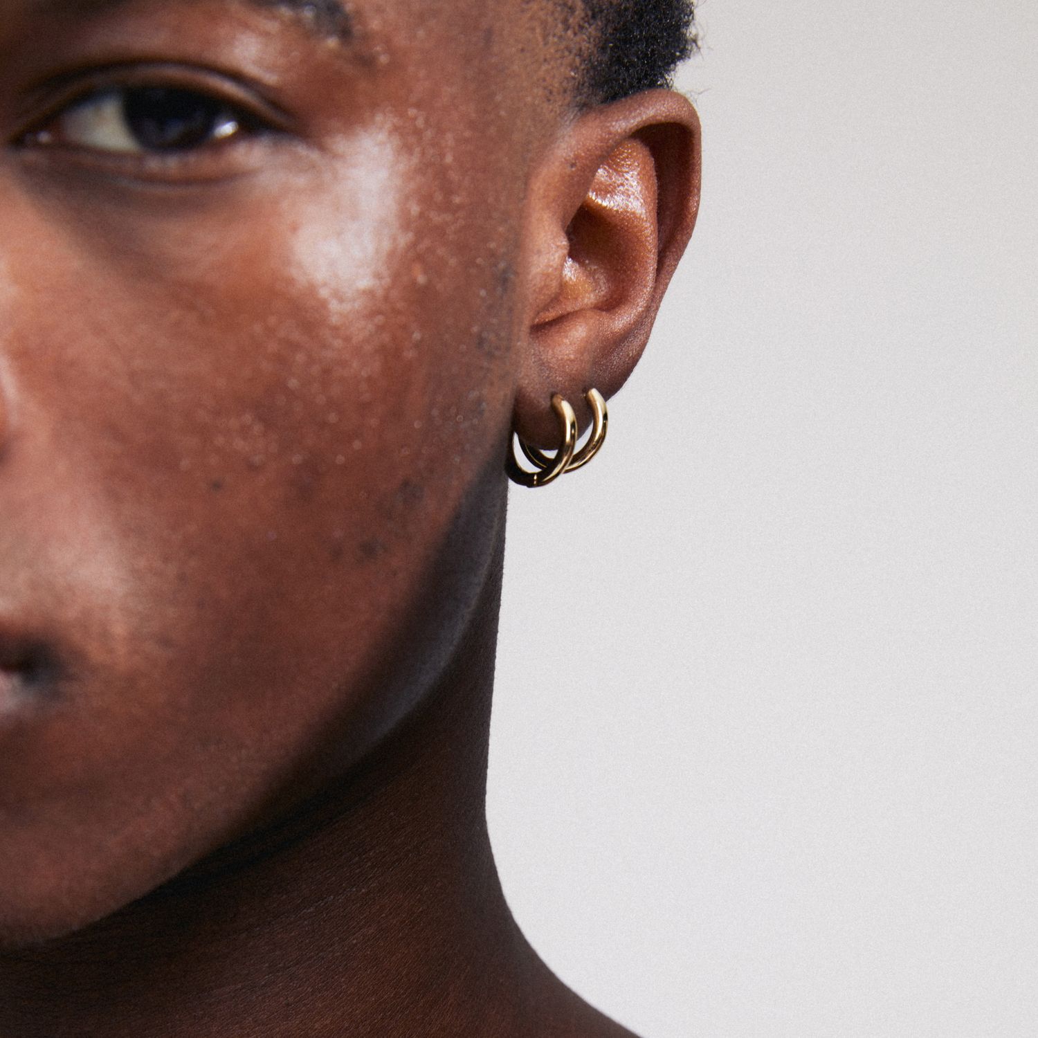 Small gold hoop earrings with charm sales