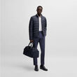 Boss Water-Repellent Padded Jacket with tonal logo Dark Blue