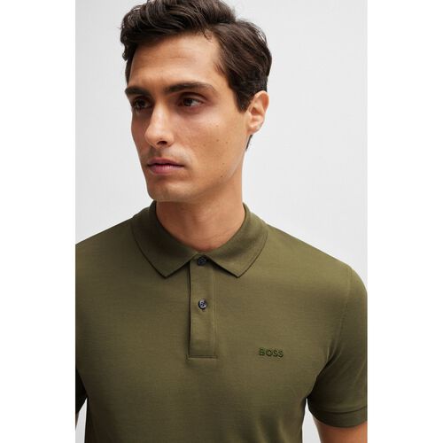 Boss Pallas Regular-fit polo shirt in cotton Light Green