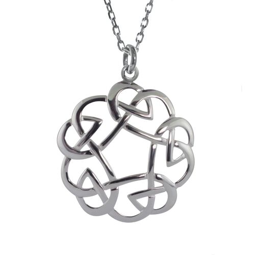 JMH Pendant Round Celtic Knot Sterling Silver