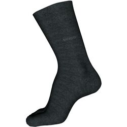 Boss Regular-length logo socks in mercerised Egyptian cotton Charcoall