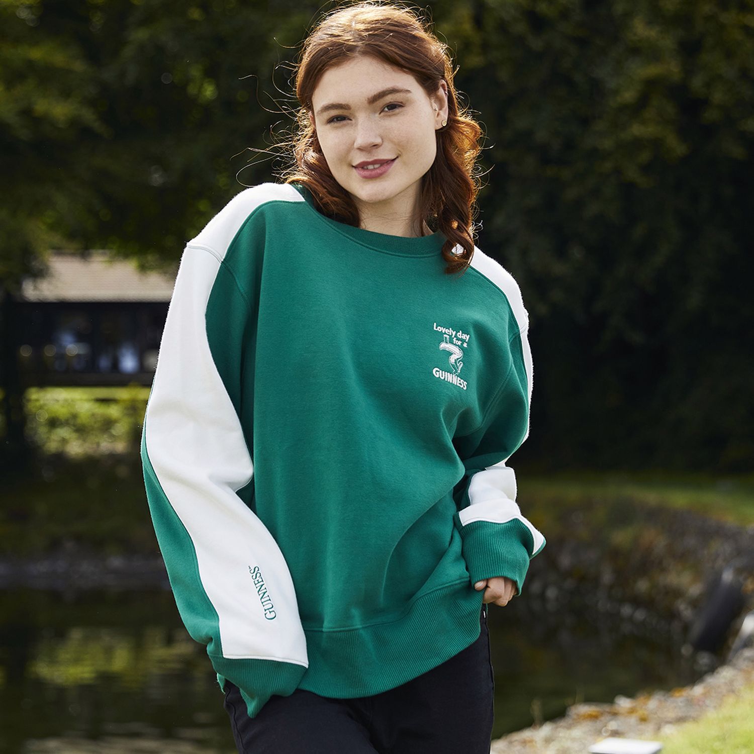 Spring Green and Cream Sweatshirt XS