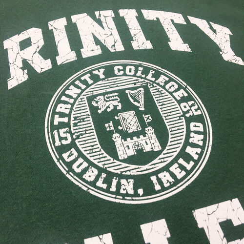 Trinity Bottle Green & White Trinity College Crest Sweatshirt   L
