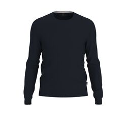 Boss Slim-fit sweater in virgin wool with crew neckline Dark Blue