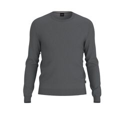 Boss Slim-fit sweater in virgin wool with crew neckline Grey