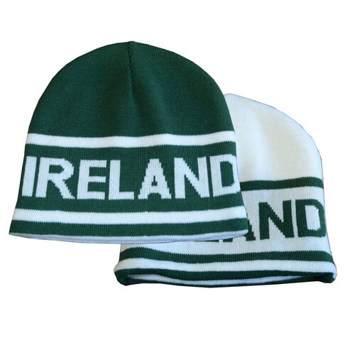 Lansdowne Adults Green White Reversible Knit Hat 