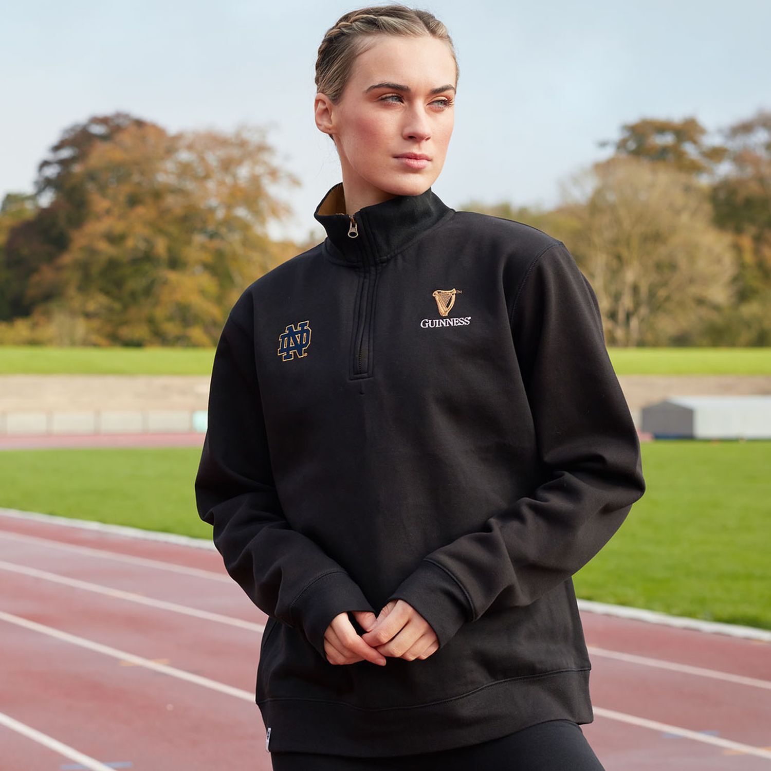 Notre dame quarter zip sweatshirt outlet