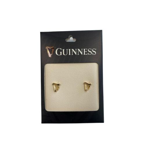 Guinness Gold Harp Stud Earrings
