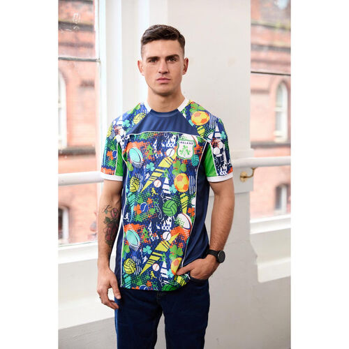 Traditional Craft Adults Sport Print Navy Top S