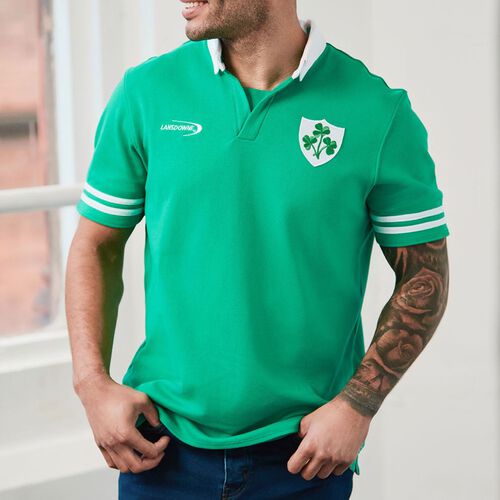 Traditional Craft Adults Shamrock Crest Short Sleeve Rugby Shirt S