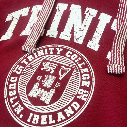 Trinity Burgundy & White Trinity College Crest Hoody  XXL