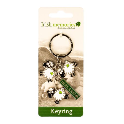 Irish Memories Sheep Charm Keyring
