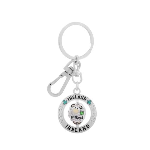 Souvenir Crystal SHeep Spinner Keyring