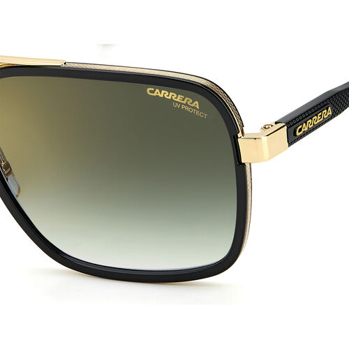Carrera CARRERA 256/S Gold Black Rectangular Sunglasses