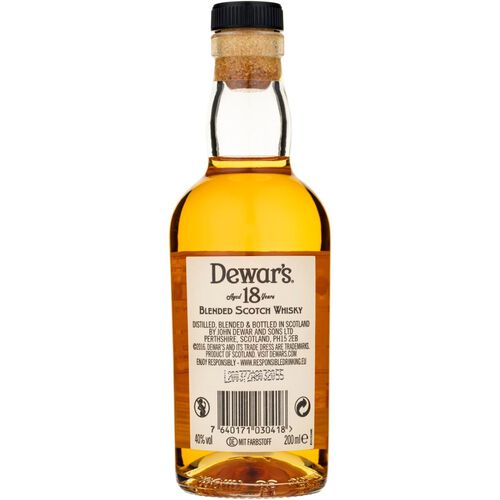 Dewar's 18 Year Old Blended Scotch Whiskey 20cl