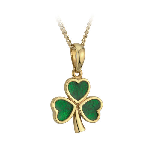 Solvar Gold Enamel Shamrock Large